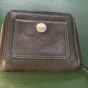 Black leather coach wallet